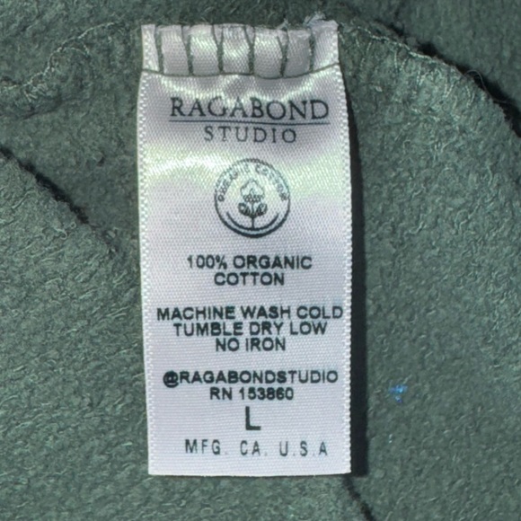 Free People Ragabond Studio Halftime Sweatshirt Green 11 Women's Size L - Picture 12 of 12